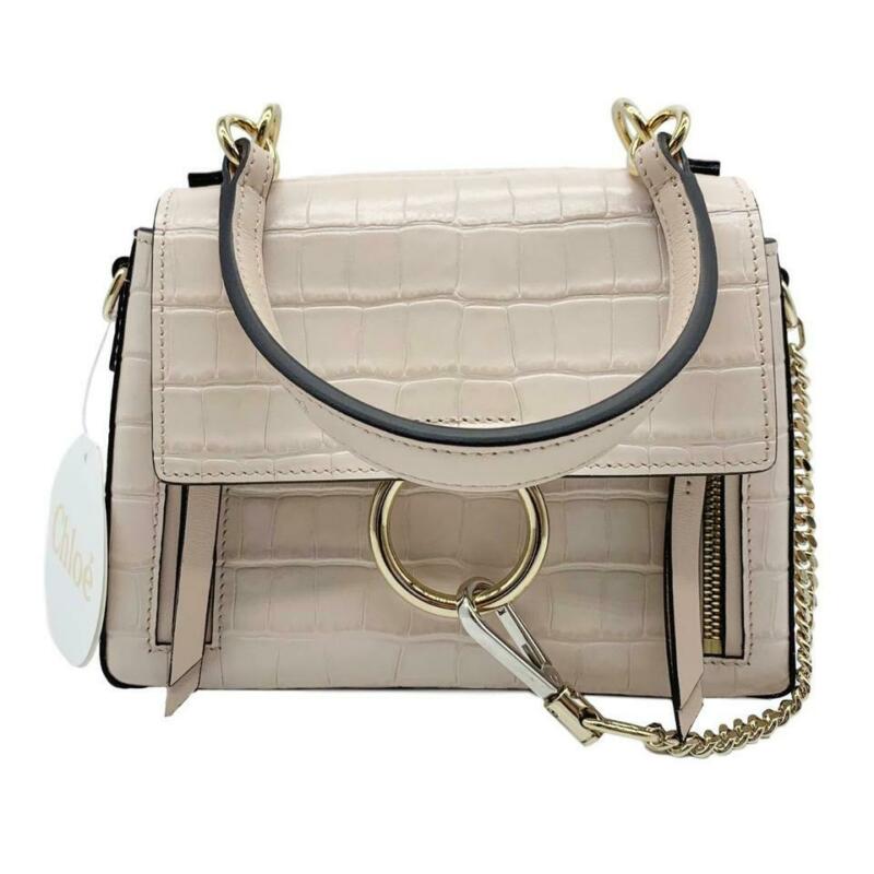 Chloe Shoulder Faye Day Small Croc embossed Pink MyDesignerly