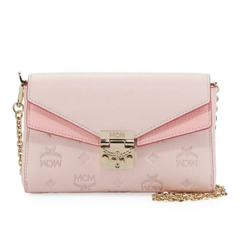 MCM Millie Monogrammed Leather Pink Coated Canvas Cross Body Bag -  MyDesignerly