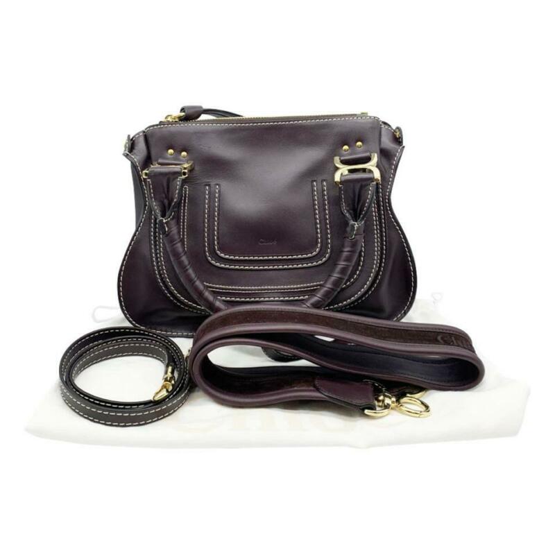 Chloe Marcie Small Calf Leather Clutch Bag with Shoulder Strap
