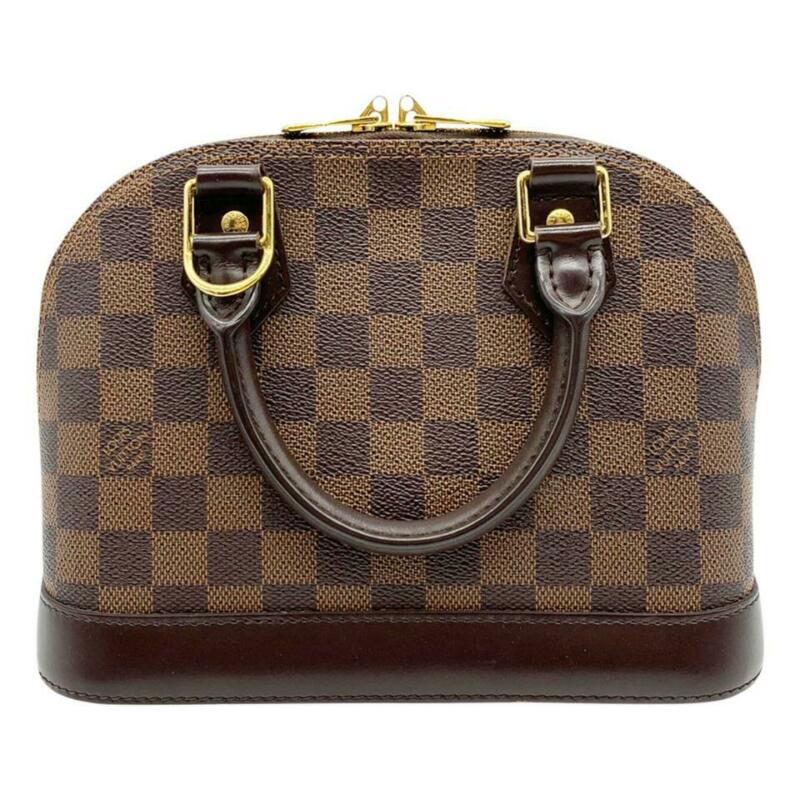 Louis Vuitton Alma Damier Ebene Shoulder Bag BB Brown. 100
