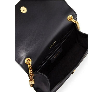 Saint Laurent Monogram Kate Shoulder Small Smooth Tassel On Chain Black Calfskin