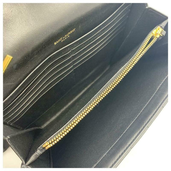 Saint Laurent Chain Wallet Vicky Monogram Black Leather Shoulder Bag ...