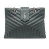 Saint Laurent Monogram Loulou Large Matelassé Shopper Grey Leather Tote