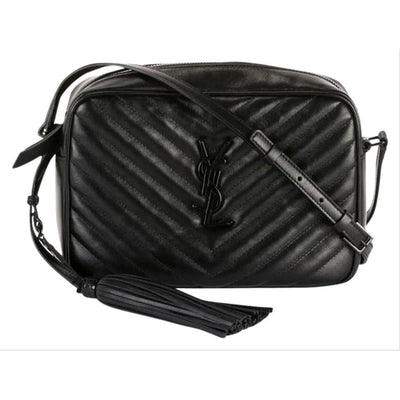 Saint Laurent Lou Camera Leather Crossbody Bag Black Female