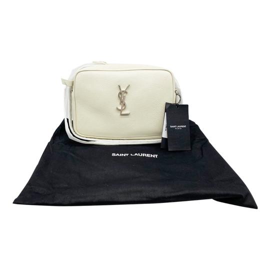 Camera lou leather crossbody bag Saint Laurent White in Leather - 28715604