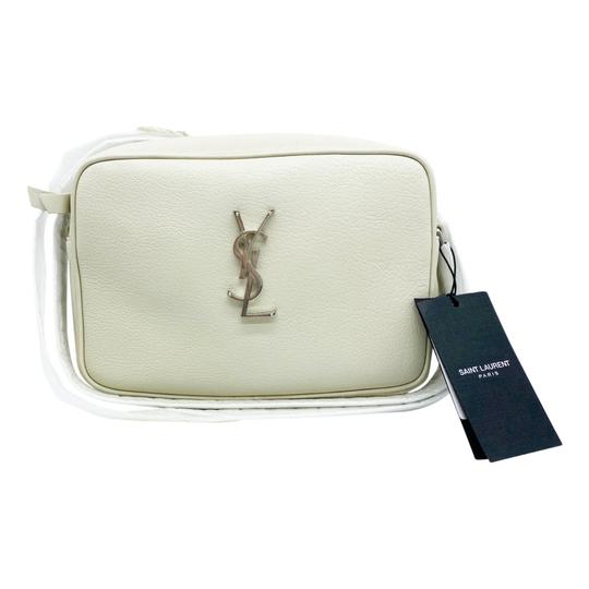 Camera lou leather crossbody bag Saint Laurent White in Leather - 28715604