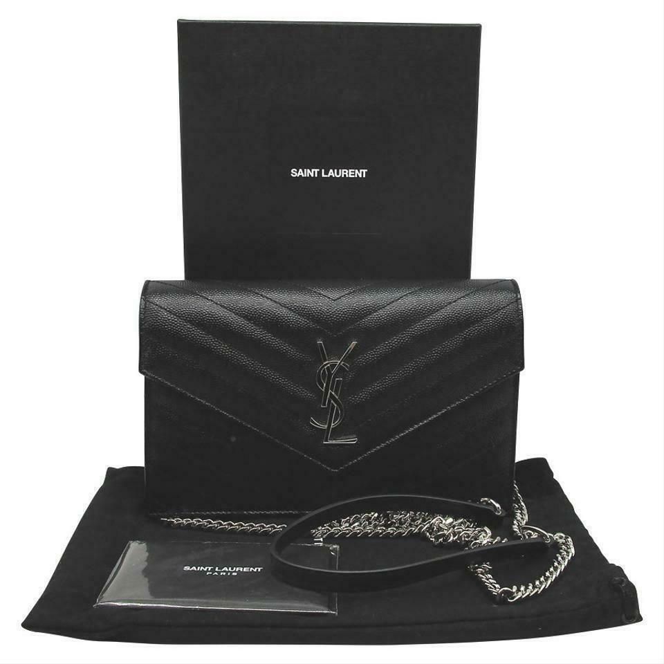 Saint Laurent Monogram Envelope Wallet on Chain - Black Crossbody Bags,  Handbags - SNT280158