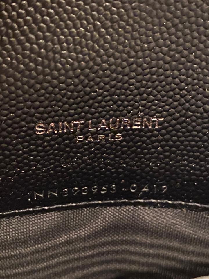 Black Saint Laurent Monogram Matelasse Envelope Wallet On Chain
