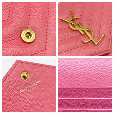 Saint Laurent Chain Wallet Monogram Medium Woc Pink Calfskin Leather Cross Body Bag