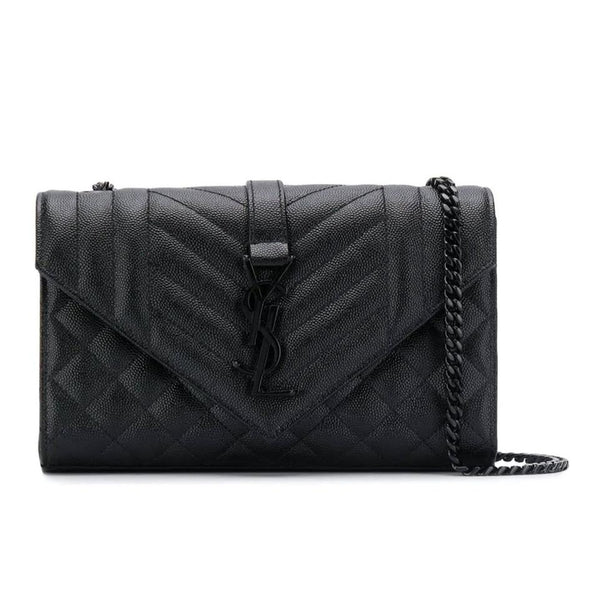 Envelope leather crossbody bag Saint Laurent Black in Leather
