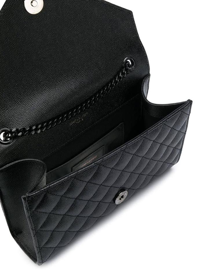 Portefeuille enveloppe leather crossbody bag Saint Laurent Black in Leather  - 27886057
