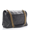 Saint Laurent Jamie Lambskin Large Patchwork Black Leather Shoulder Bag