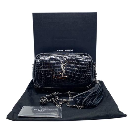 SAINT LAURENT Mini Lou YSL Monogram Leather Camera Bag In Polka Dot 2022  For Sale at 1stDibs
