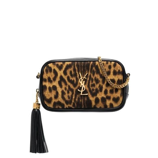 Saint Laurent Monogram Camera Mini Lou Toy Leopard-print Black