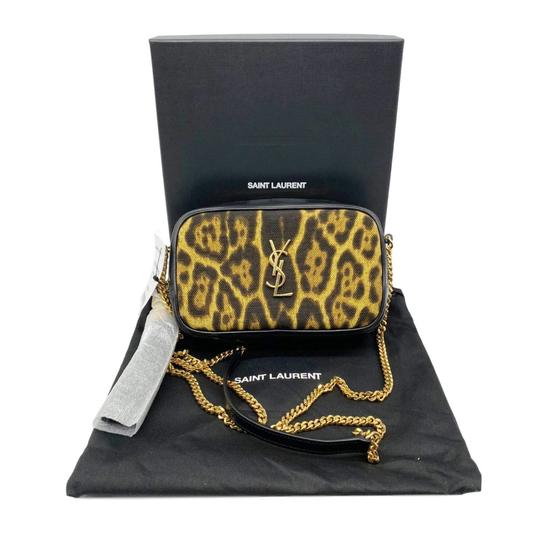 Saint Laurent 'small Monogram' Print Leather Wristlet In Dark