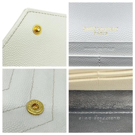 Saint Laurent Monogram Envelope Chain Wallet Woc White Leather Cross B -  MyDesignerly