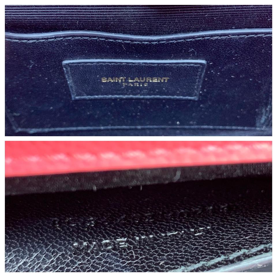 Saint Laurent Blue Grain De Poudre Classic Kate Monogram Clutch