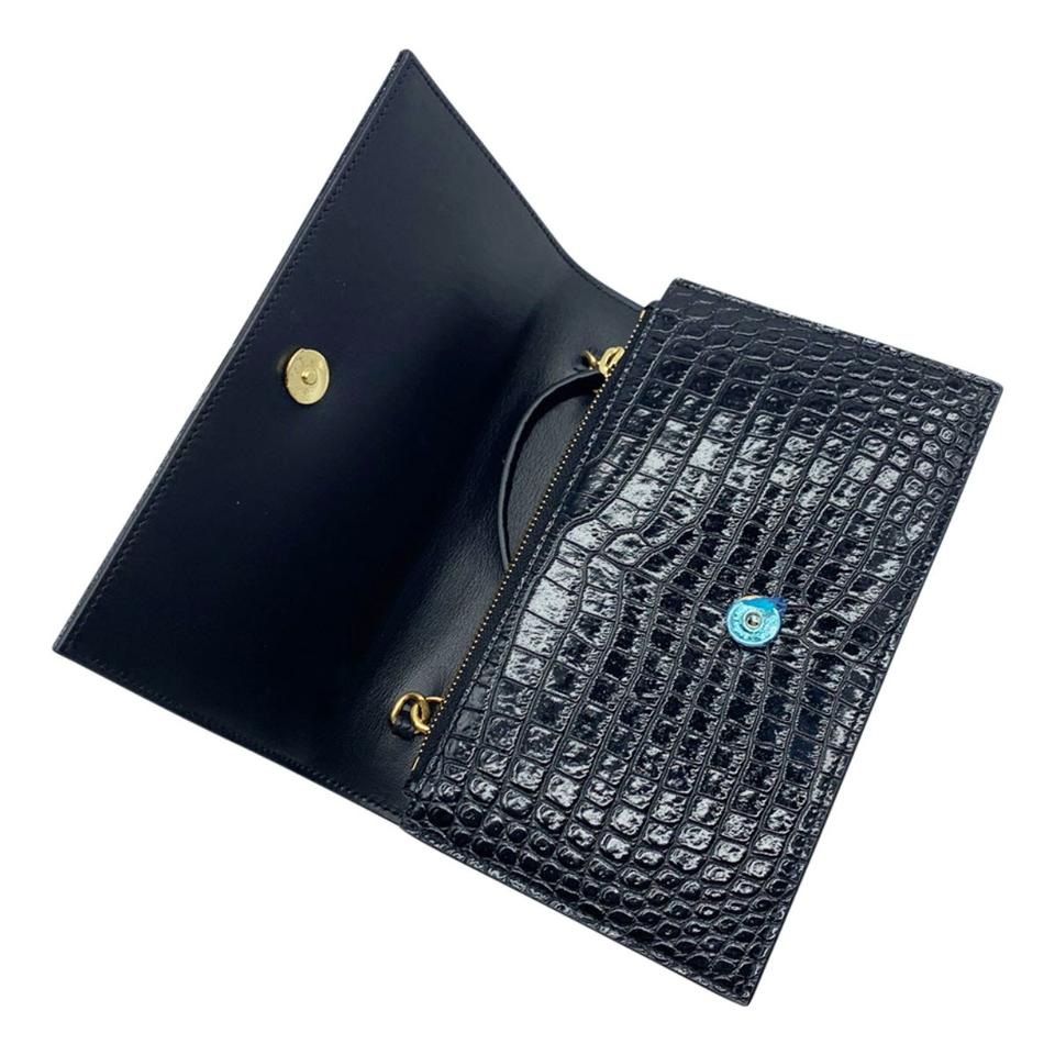 Wallet on chain crocodile crossbody bag Chanel Black in Crocodile