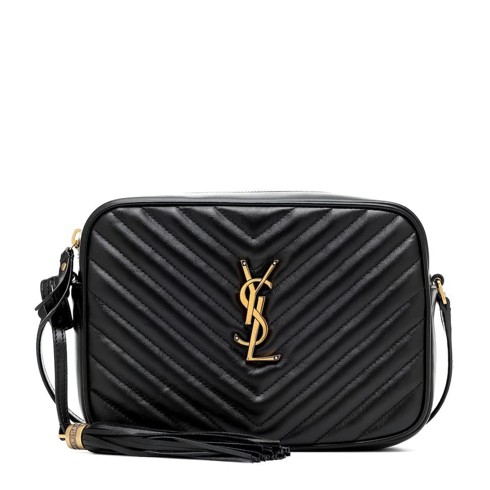 Saint Laurent Monogram Lou Camera Calfskin Matelasse Black Leather Shoulder Bag