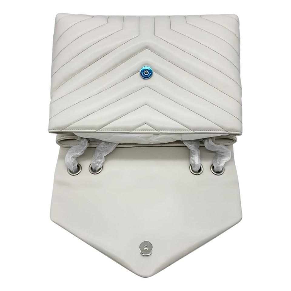 Saint Laurent white monogram clutch, YSL white leather matelasse chain  wallet - Meagan's Moda
