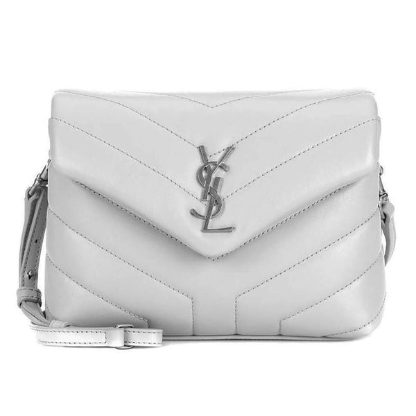 Saint Laurent Monogram Loulou Lou White Leather Cross Body Bag