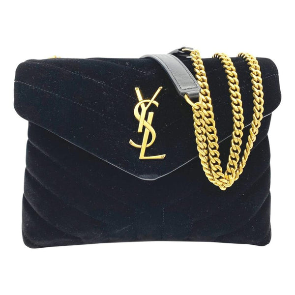 Saint Laurent Monogram Loulou Quilted Monogram Small Chain Satchel Bla -  MyDesignerly