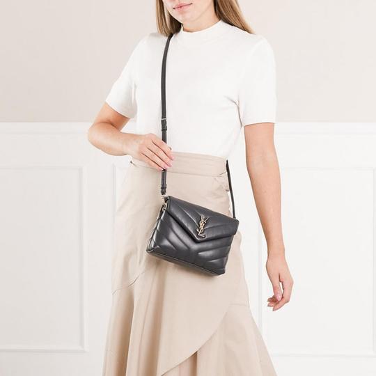 Saint Laurent Toy Loulou Leather Shoulder Bag - Beige