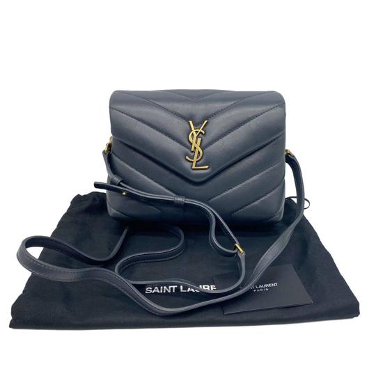 Saint Laurent Toy Loulou Monogram Dark Beige Leather Shoulder Bag