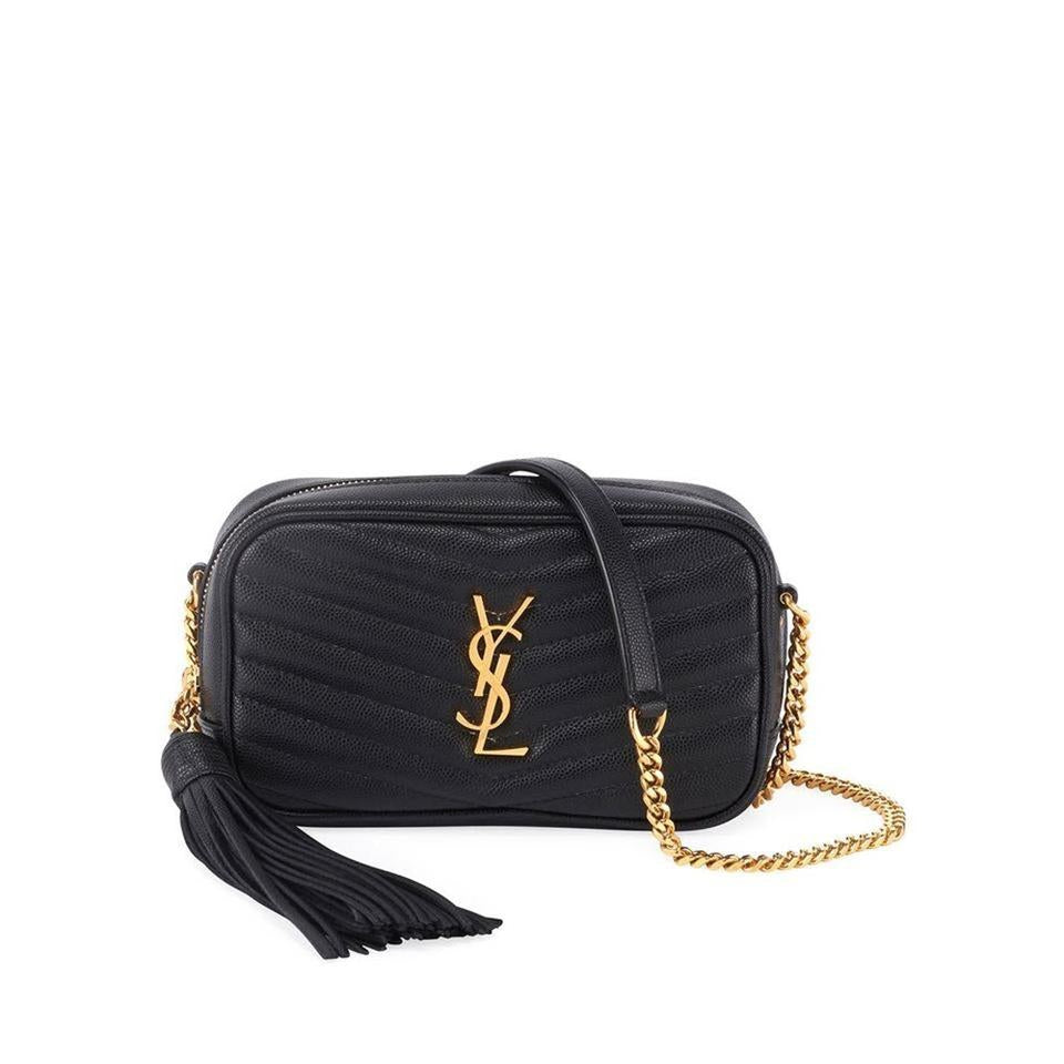 Saint Laurent Monogram Ysl Camera Black Leather Cross Body Bag