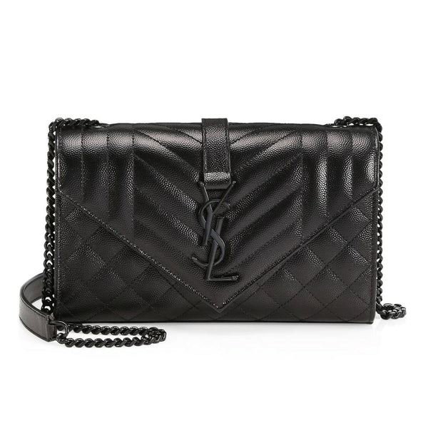 Saint Laurent Wallet on Chain Monogram Kate Monogram Ysl Black Patent -  MyDesignerly