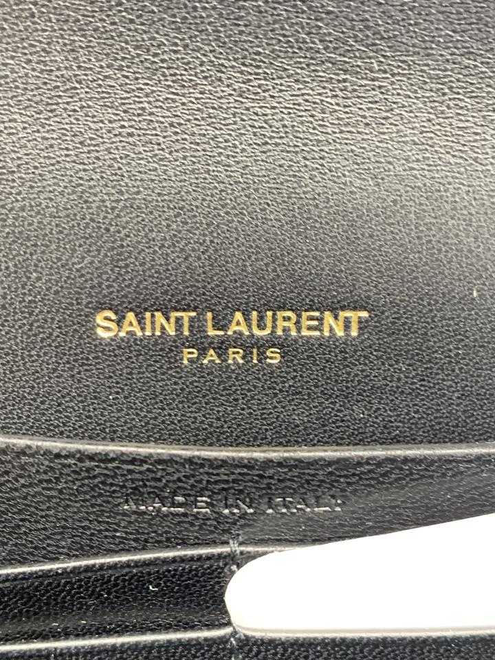Saint Laurent Paris Red Croc Embossed Leather Wallet on Chain