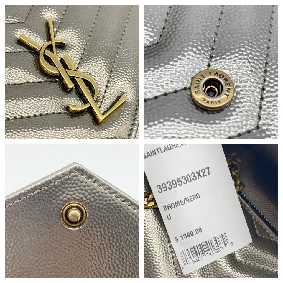 Saint Laurent Metallic Calfskin Small Classic Monogram Camera Bag Gold