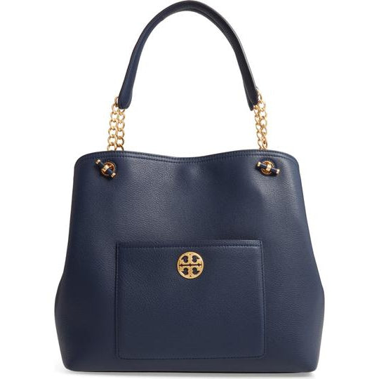 Tory Burch Chelsea Slouchy Blue Leather Tote