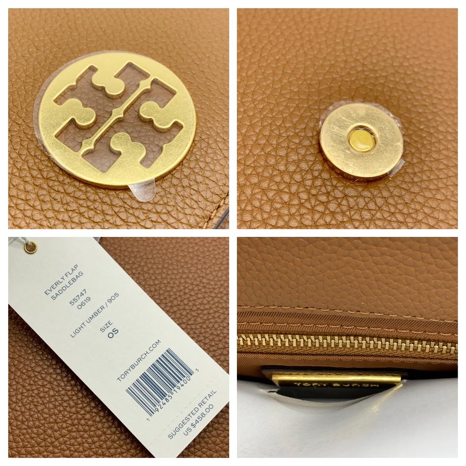 Tory Burch Everly Flap Saddle Brown Leather Shoulder Bag - MyDesignerly
