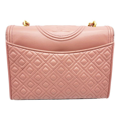 Tory Burch Fleming Quilted Lambskin Convertible Pink Leather Shoulder Bag