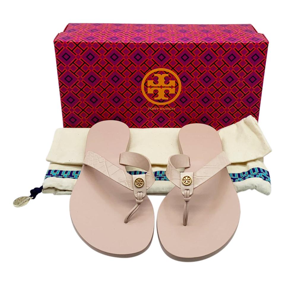 Leather flip flops Tory Burch Pink size 9 US in Leather - 33956648
