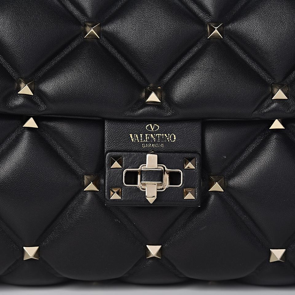 Valentino Black Leather Medium VRING Chain Shoulder Bag Valentino