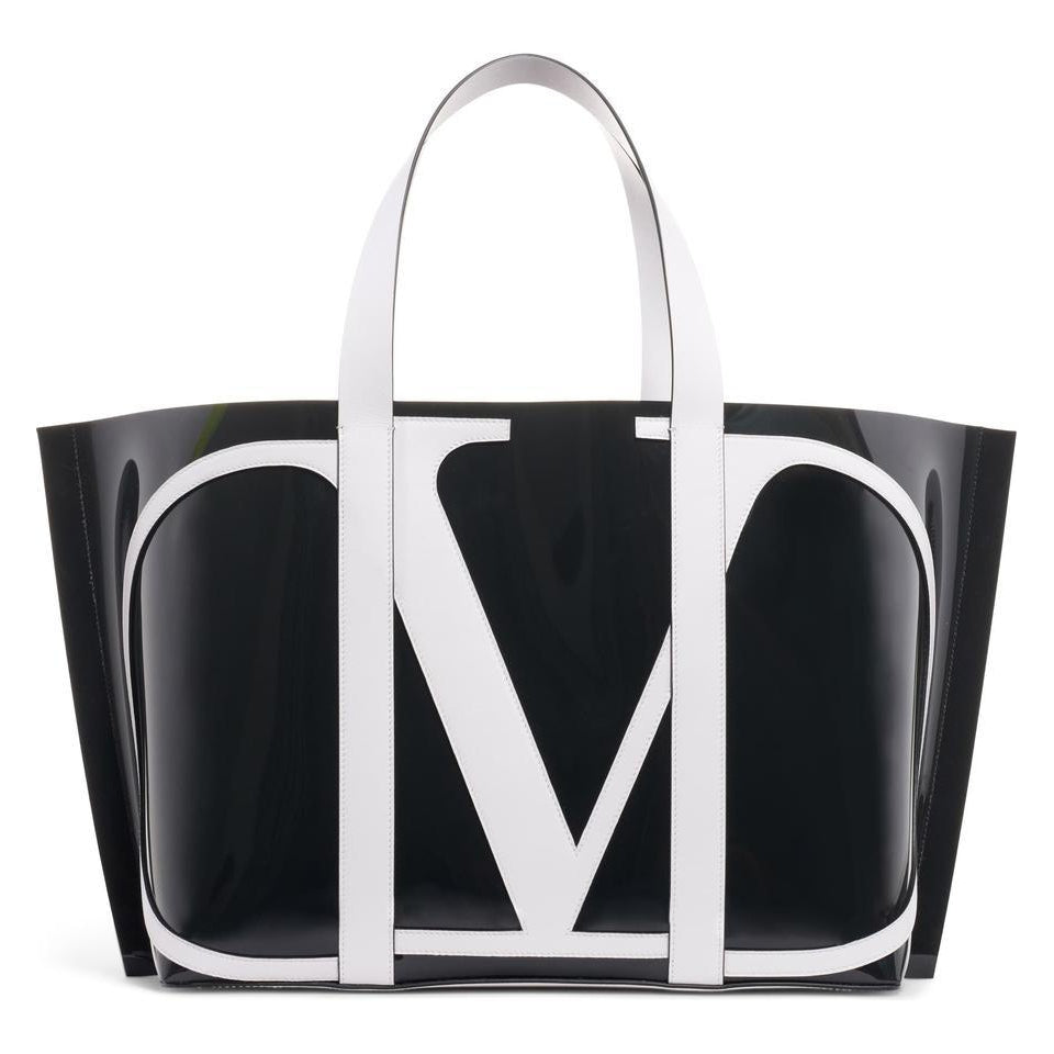 Valentino Large Escape V-logo Black Pvc Tote