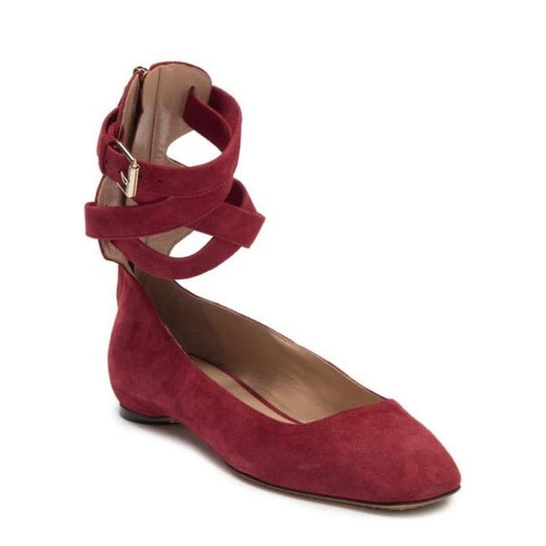 Ankle wrap ballet flats sales